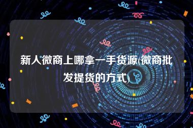 新人微商上哪拿一手货源(微商批发提货的方式)