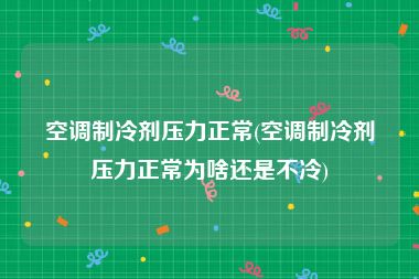 空调制冷剂压力正常(空调制冷剂压力正常为啥还是不冷)