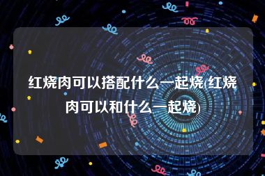 红烧肉可以搭配什么一起烧(红烧肉可以和什么一起烧)