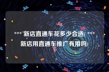 *** 新店直通车花多少合适( *** 新店用直通车推广有用吗)