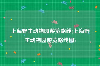 上海野生动物园游览路线(上海野生动物园游览路线图)