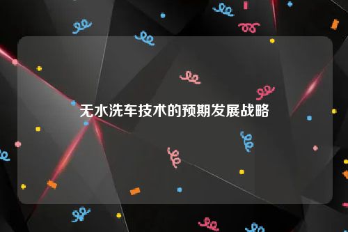 无水洗车技术的预期发展战略