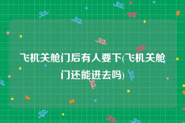 飞机关舱门后有人要下(飞机关舱门还能进去吗)