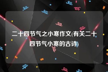 二十四节气之小寒作文(有关二十四节气小寒的古诗)