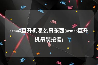 arma3直升机怎么吊东西(arma3直升机吊装按键)