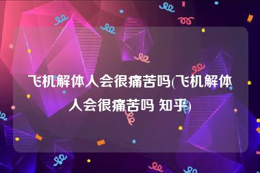 飞机解体人会很痛苦吗(飞机解体人会很痛苦吗 知乎)