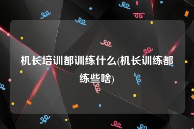 机长培训都训练什么(机长训练都练些啥)