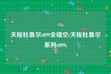 天梭杜鲁尔t099全镂空(天梭杜鲁尔系列t099)