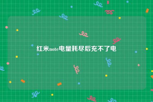红米note电量耗尽后充不了电