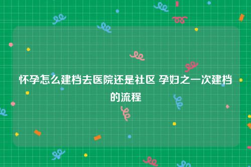 怀孕怎么建档去医院还是社区 孕妇之一次建档的流程