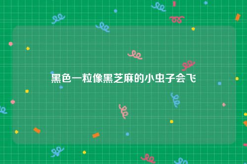黑色一粒像黑芝麻的小虫子会飞