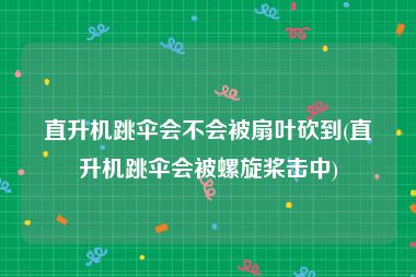 直升机跳伞会不会被扇叶砍到(直升机跳伞会被螺旋桨击中)
