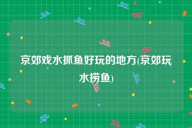 京郊戏水抓鱼好玩的地方(京郊玩水捞鱼)
