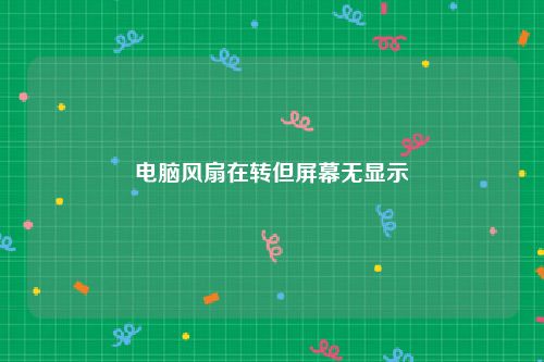 电脑风扇在转但屏幕无显示