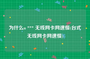 为什么u *** 无线网卡网速慢(台式无线网卡网速慢)
