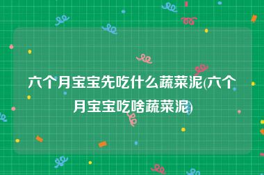 六个月宝宝先吃什么蔬菜泥(六个月宝宝吃啥蔬菜泥)