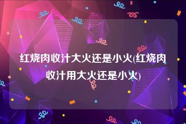 红烧肉收汁大火还是小火(红烧肉收汁用大火还是小火)