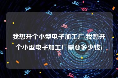 我想开个小型电子加工厂(我想开个小型电子加工厂需要多少钱)