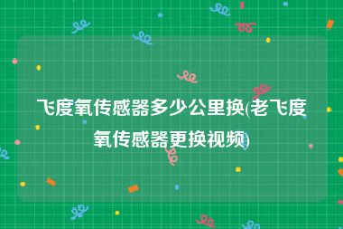 飞度氧传感器多少公里换(老飞度氧传感器更换视频)