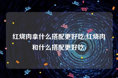 红烧肉拿什么搭配更好吃(红烧肉和什么搭配更好吃)