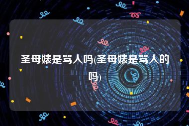 圣母婊是骂人吗(圣母婊是骂人的吗)