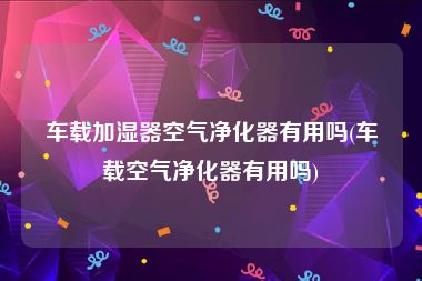 车载加湿器空气净化器有用吗(车载空气净化器有用吗)