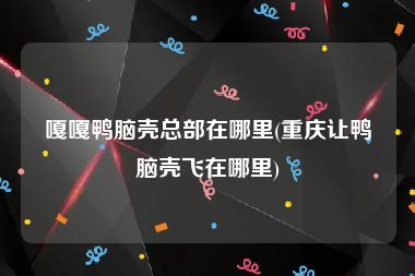 嘎嘎鸭脑壳总部在哪里(重庆让鸭脑壳飞在哪里)