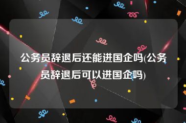 公务员辞退后还能进国企吗(公务员辞退后可以进国企吗)