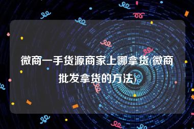 微商一手货源商家上哪拿货(微商批发拿货的方法)