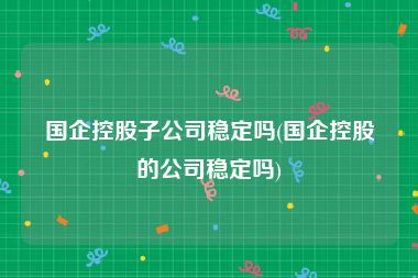 国企控股子公司稳定吗(国企控股的公司稳定吗)