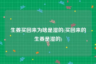 生姜买回来为啥是湿的(买回来的生姜是湿的)