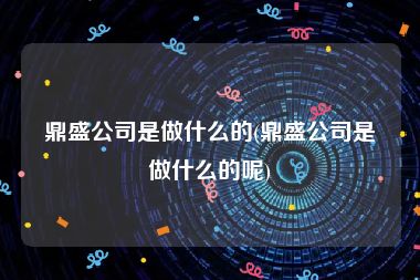 鼎盛公司是做什么的(鼎盛公司是做什么的呢)