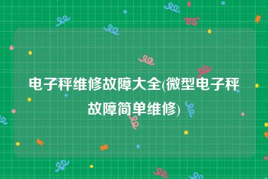 电子秤维修故障大全(微型电子秤故障简单维修)