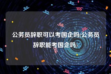 公务员辞职可以考国企吗(公务员辞职能考国企吗)