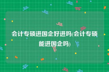 会计专硕进国企好进吗(会计专硕能进国企吗)