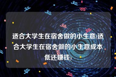 适合大学生在宿舍做的小生意(适合大学生在宿舍做的小生意成本低还赚钱)
