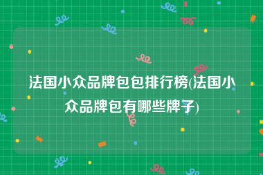 法国小众品牌包包排行榜(法国小众品牌包有哪些牌子)