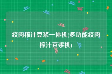 绞肉榨汁豆浆一体机(多功能绞肉榨汁豆浆机)
