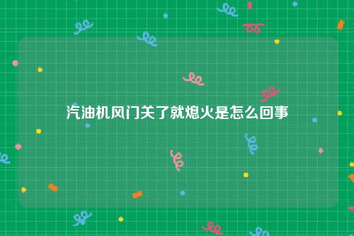 汽油机风门关了就熄火是怎么回事