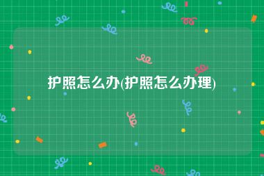 护照怎么办(护照怎么办理)