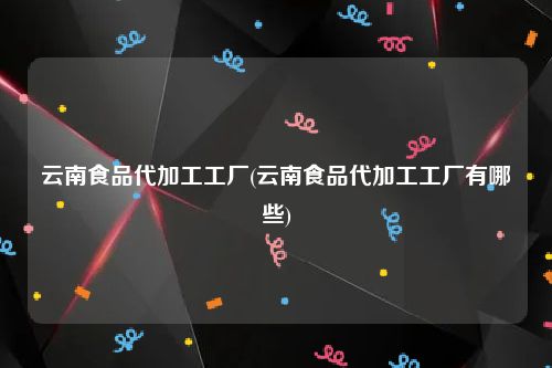 云南食品代加工工厂(云南食品代加工工厂有哪些)