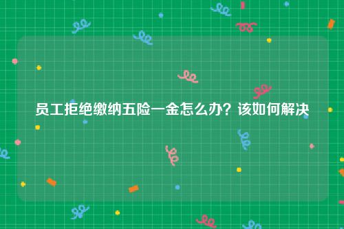 员工拒绝缴纳五险一金怎么办？该如何解决