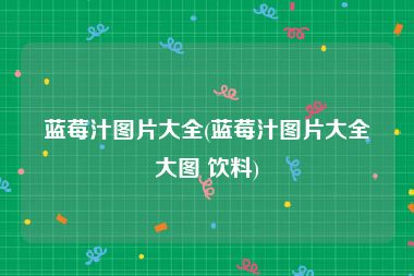 蓝莓汁图片大全(蓝莓汁图片大全大图 饮料)