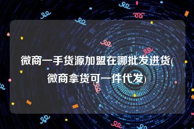 微商一手货源加盟在哪批发进货(微商拿货可一件代发)