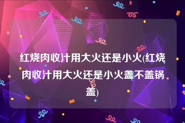 红烧肉收汁用大火还是小火(红烧肉收汁用大火还是小火盖不盖锅盖)