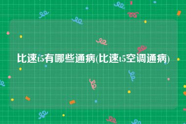 比速t5有哪些通病(比速t5空调通病)
