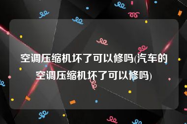 空调压缩机坏了可以修吗(汽车的空调压缩机坏了可以修吗)