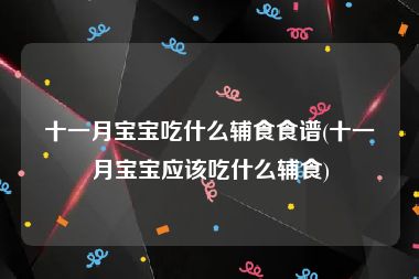 十一月宝宝吃什么辅食食谱(十一月宝宝应该吃什么辅食)