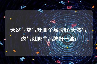 天然气燃气灶哪个品牌好(天然气燃气灶哪个品牌好一些)