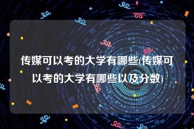 传媒可以考的大学有哪些(传媒可以考的大学有哪些以及分数)
